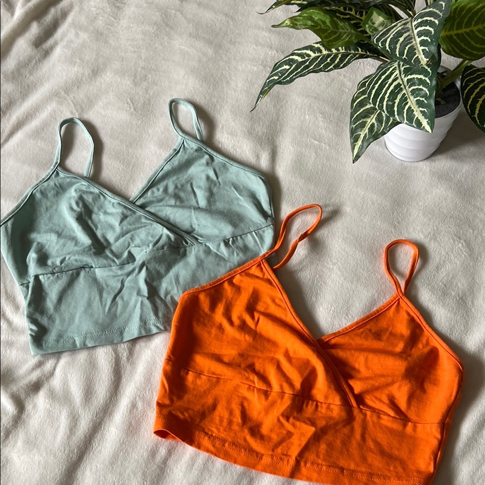 Women's Intimates Set - Orange and Green Bralette